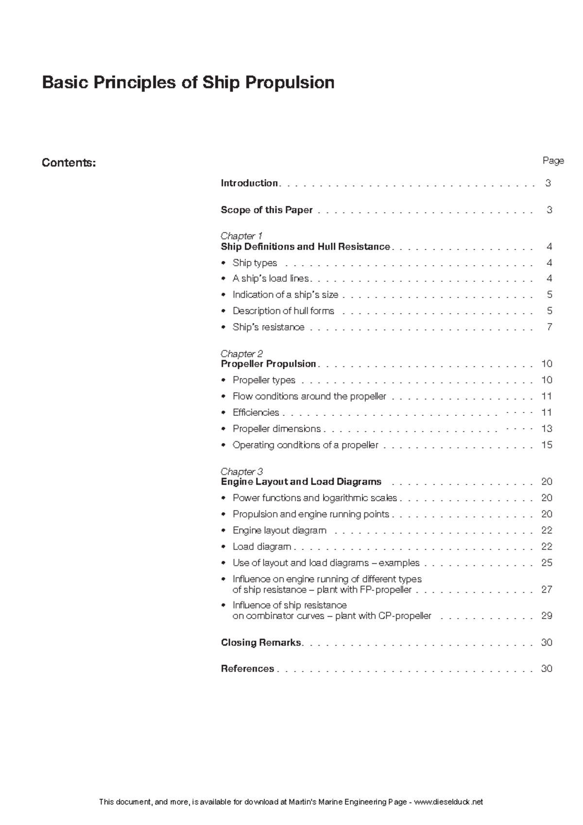 2005 MAN B&W Basics of propulsion systems - Contents: Basic Principles ...
