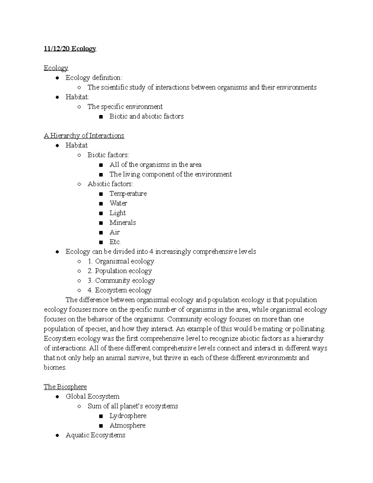 11 12 20 Ecology - Topics In Bio-Medical Engineering - 11/12/20 Ecology ...