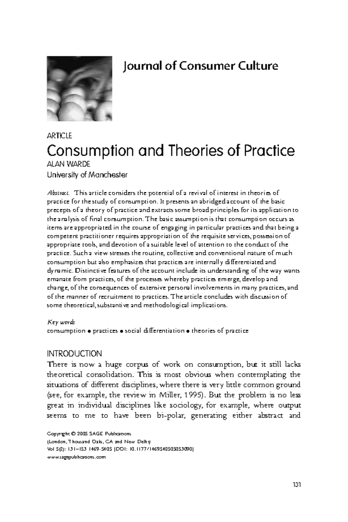 Theories Of Consumption - Riassunto - ARTICLE Consumption And Theories ...