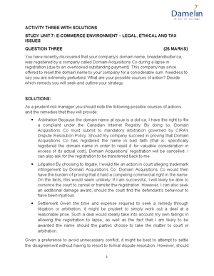 E- Commerce Assignment 1 - PROGRAMME BCOM IM MODULE NAME E-COMMERCE ...