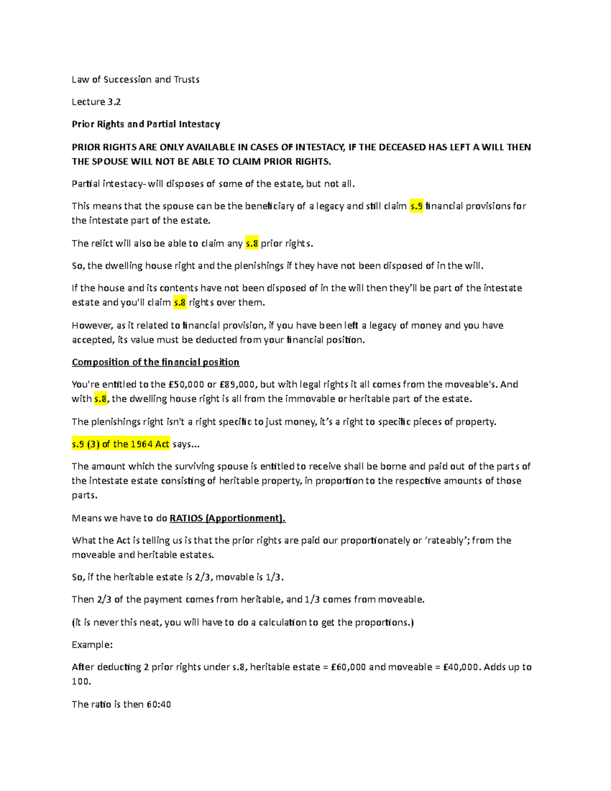 Lecture 3.2 - Prior Right and Partial Intestacy - Law of Succession and ...