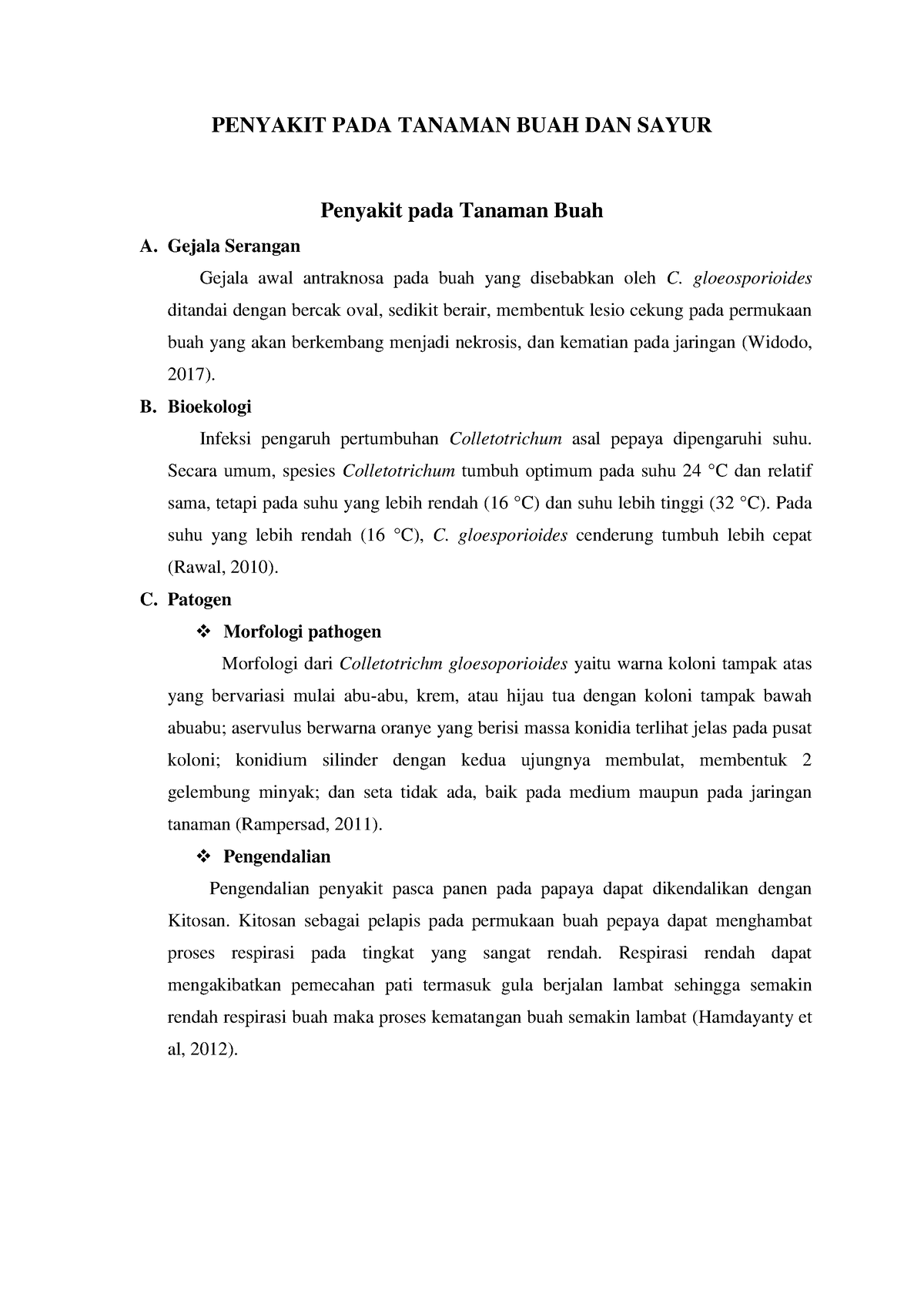 Penyakit Pada Tanaman Buah Dan Sayur - PENYAKIT PADA TANAMAN BUAH DAN ...