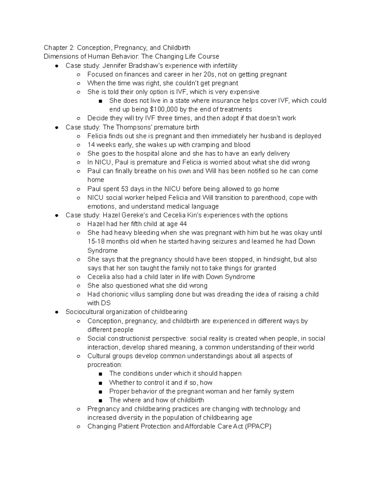 Chapter 2 Conception, Pregnancy, and Childbirth Chapter 2 Conception