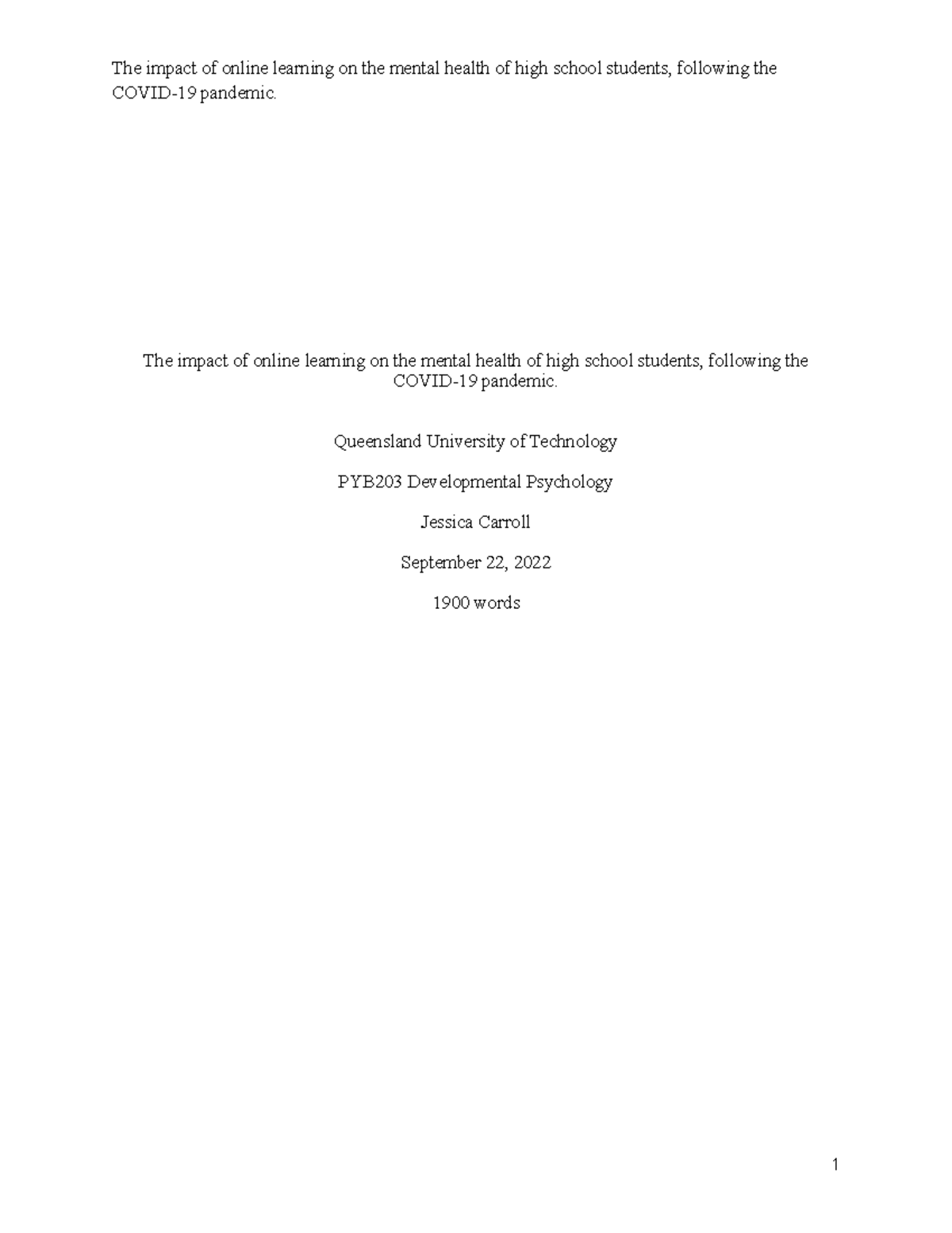 The impact of online learning on the mental health of high school ...