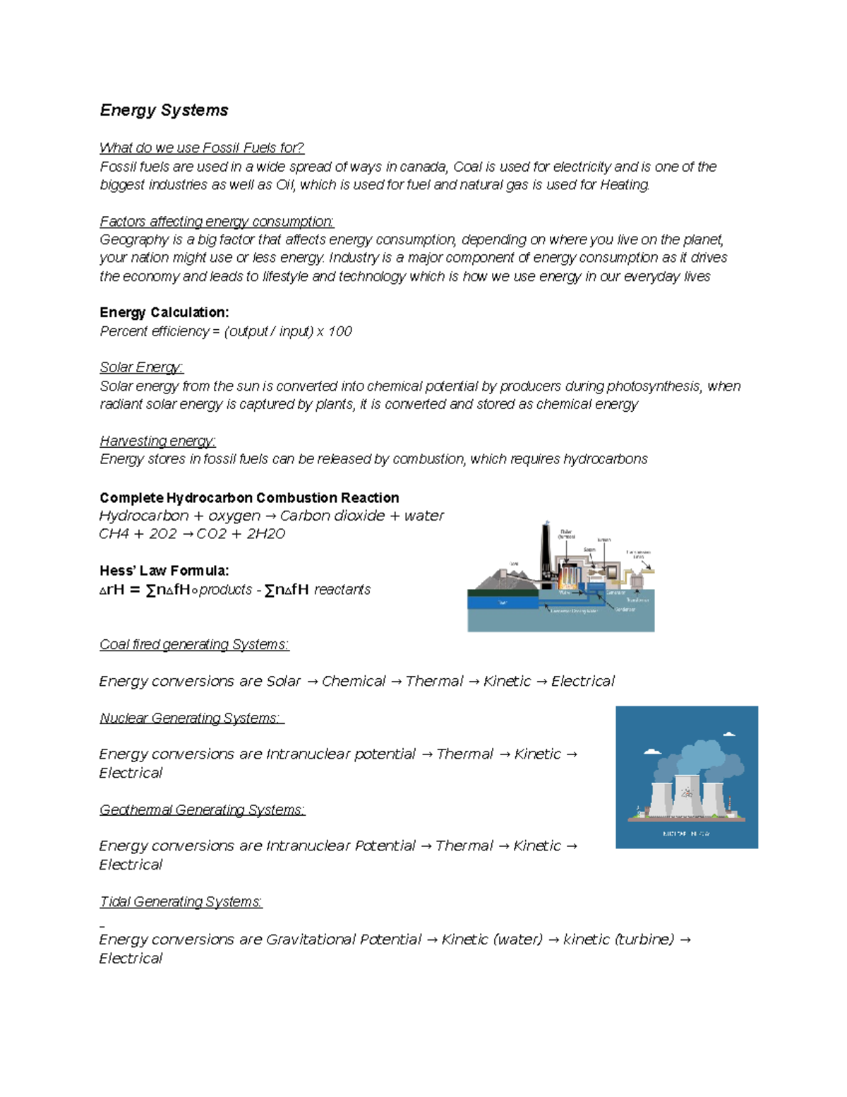 The ultimate Science Doc - Energy Systems What do we use Fossil Fuels ...