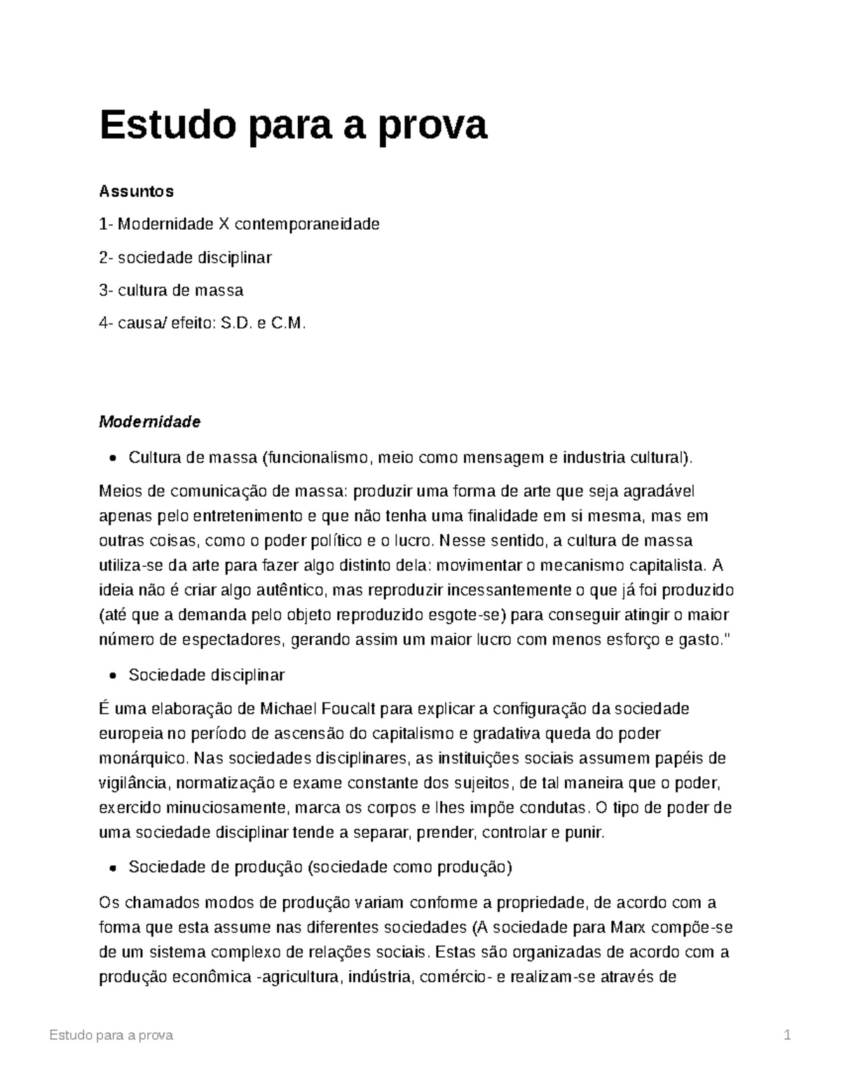 Estudo Para A Prova - Anotações - Estudo Para A Prova Assuntos 1 ...