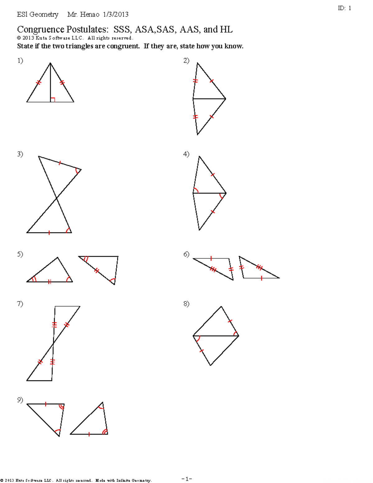 Kuta Simple Triangle Congruence with HL © 2 N 2 m 0 F 1 e 3 Y