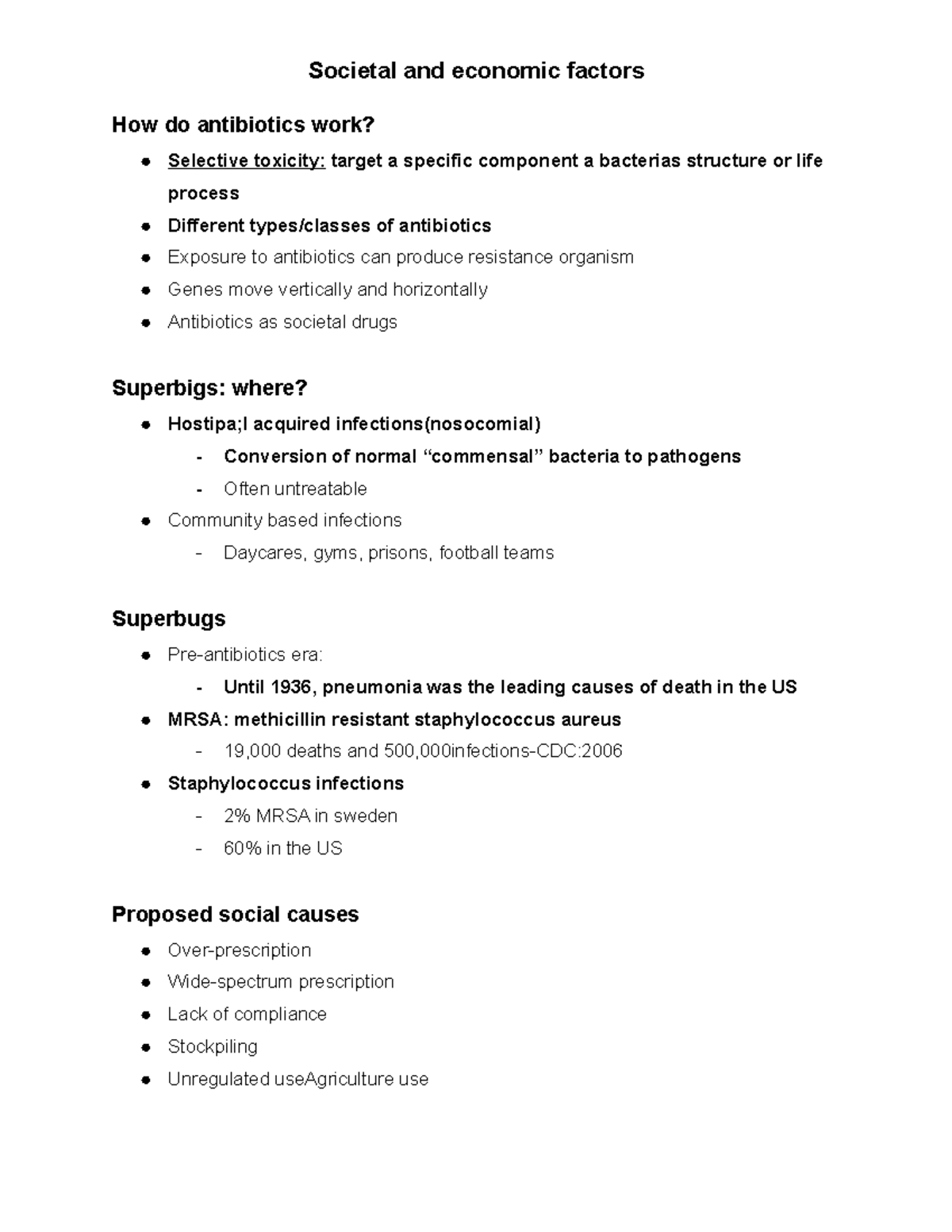 Week 3 Discussion Societal and economic factors How do antibiotics