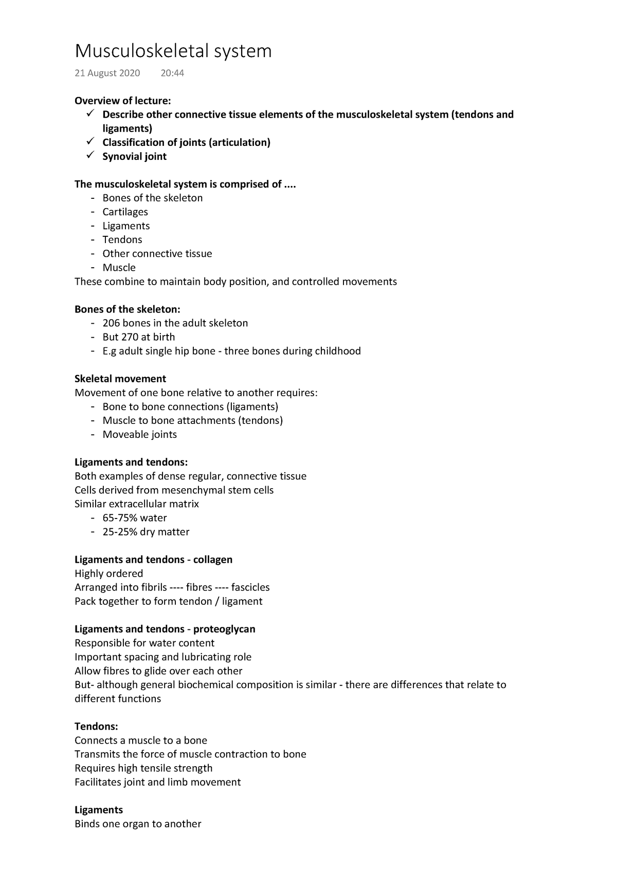 Muscoskeletal System - Warning: Tt: Undefined Function: 32 KǀĞƌǀŝĞǁ ŽĨ 