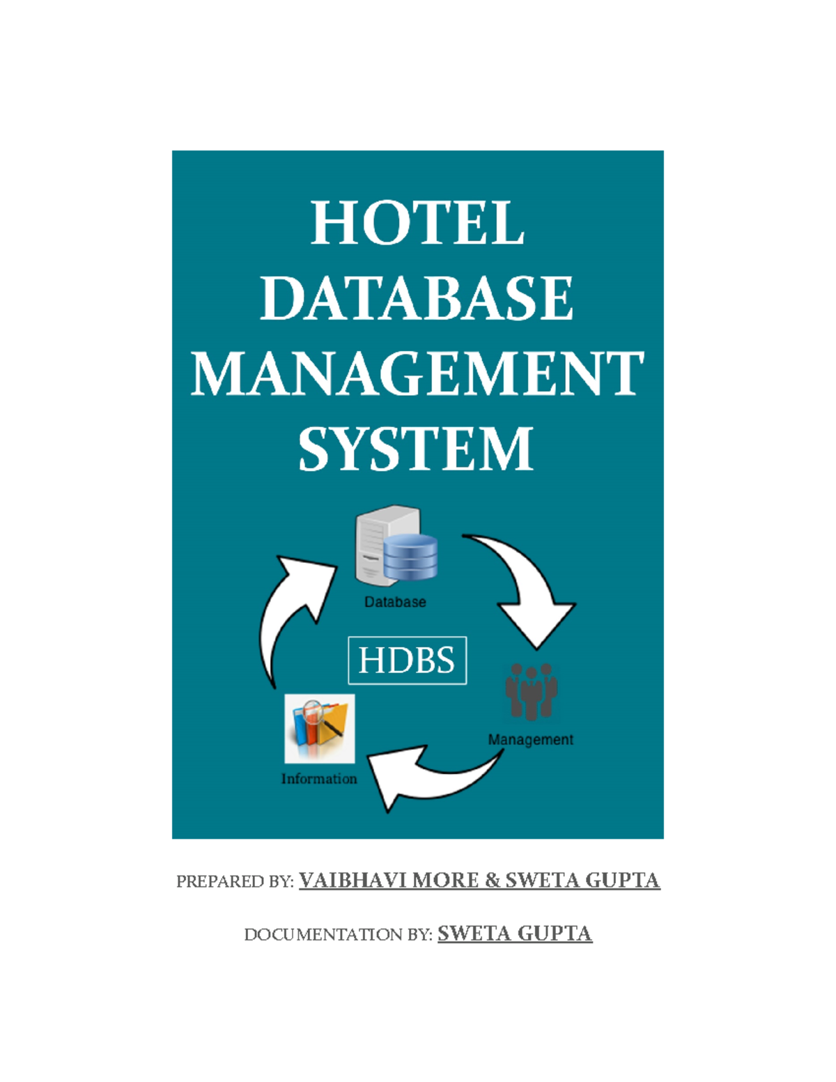 Hotel Database Management System-Sweta Gupta - PREPARED BY: VAIBHAVI ...