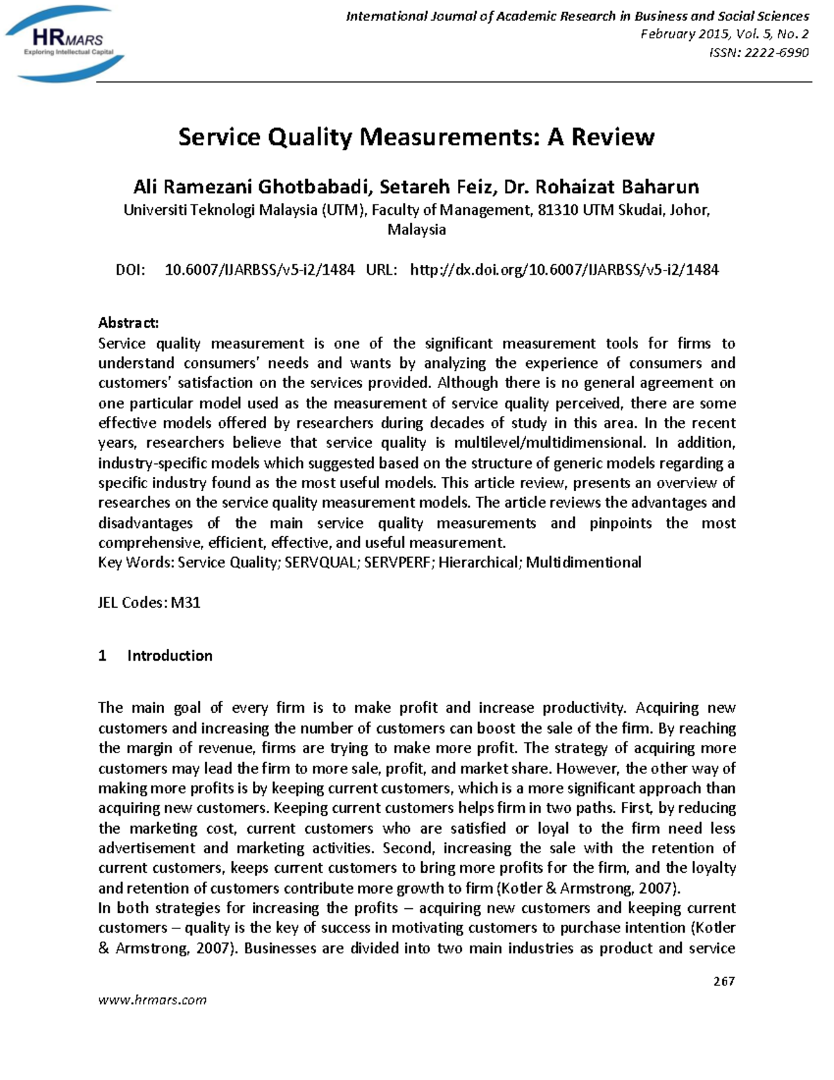 service quality research paper pdf