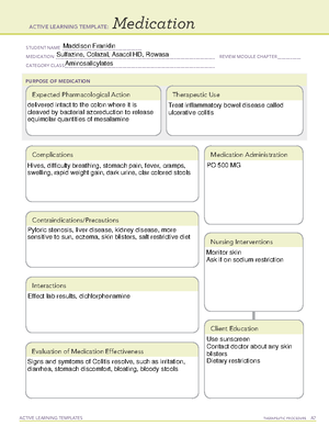 Bulk forming laxatives - ACTIVE LEARNING TEMPLATES THERAPEUTIC ...