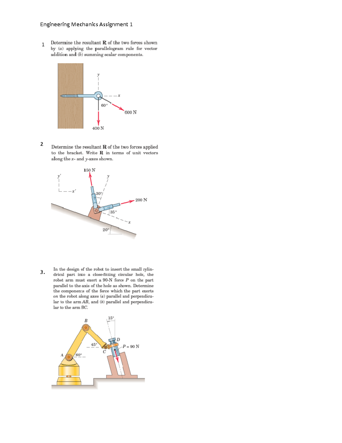 engineering mechanics assignment