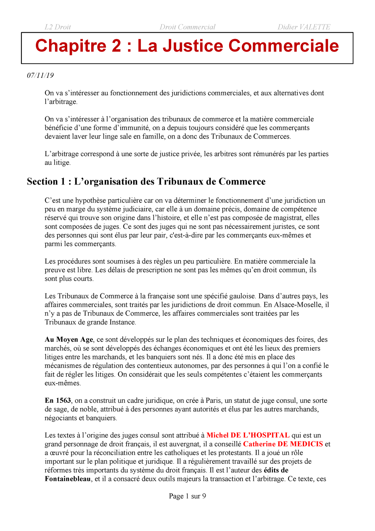 la justice commerciale dissertation