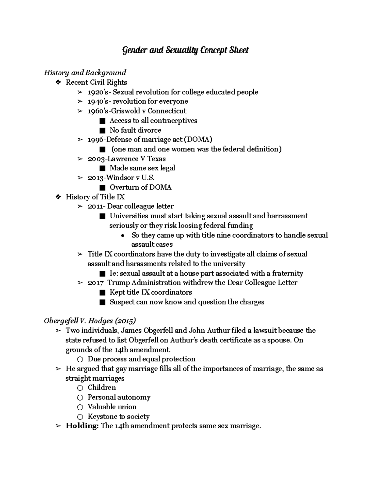 Gender and Sexuality Concept Sheet - Gender and Sexuality Concept Sheet ...