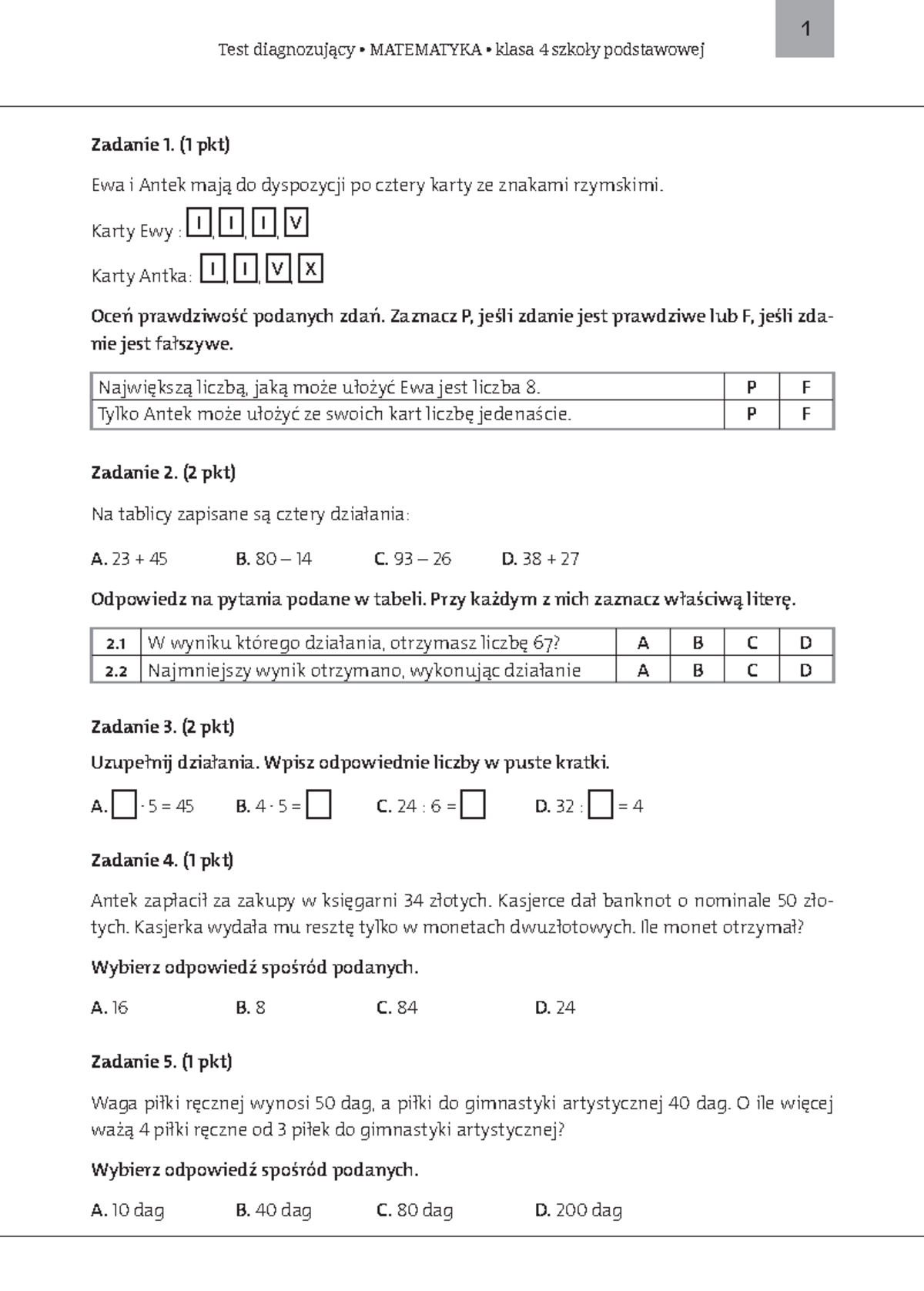Sprawdzian Po 1 Klasie Liceum Matematyka www.studocu.com
