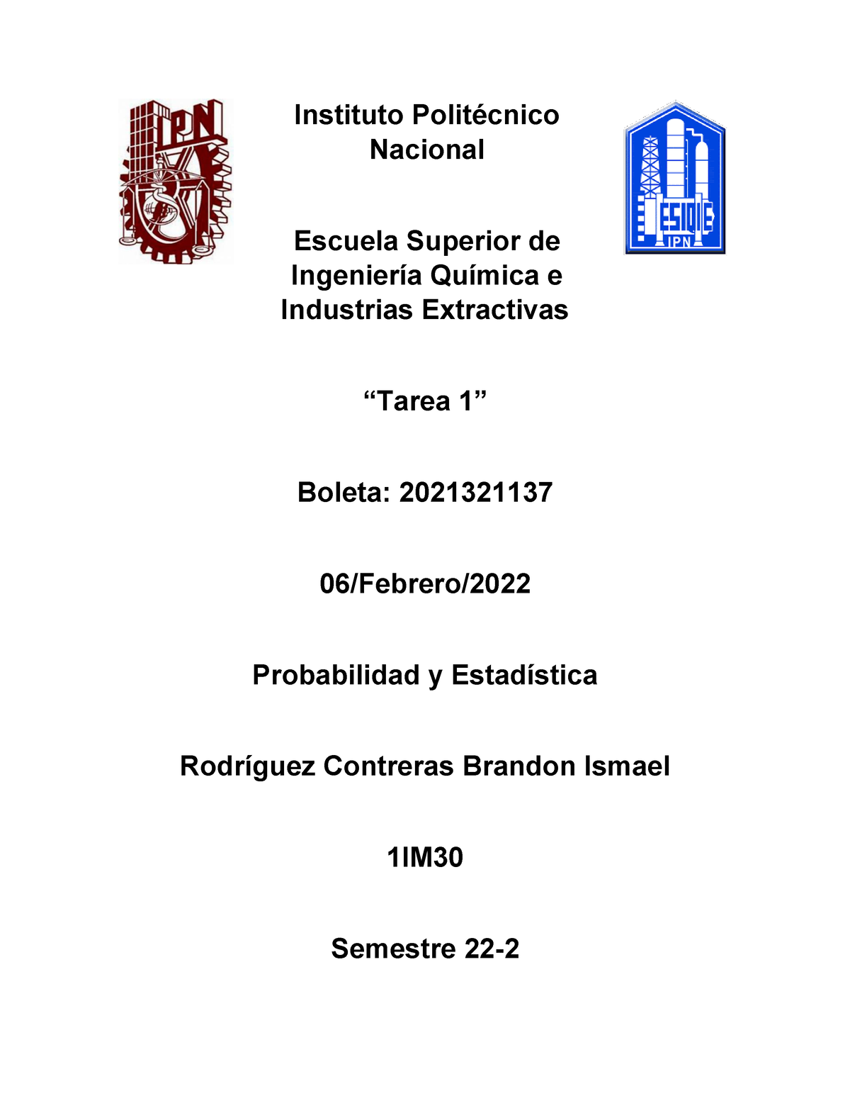 Tarea 1 - Instituto Politécnico Nacional Escuela Superior De Ingeniería ...