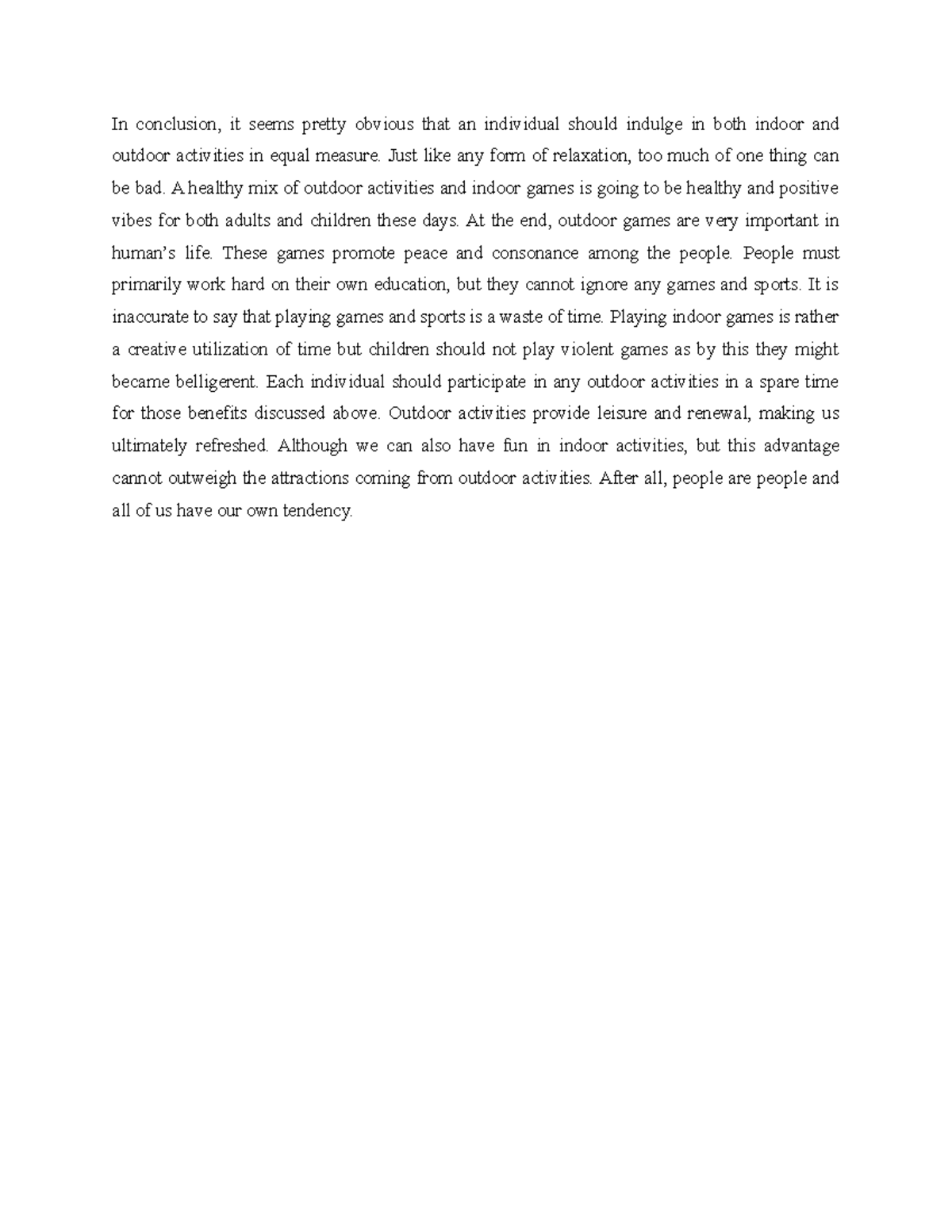 Conclusion - just info - In conclusion, it seems pretty obvious that an ...