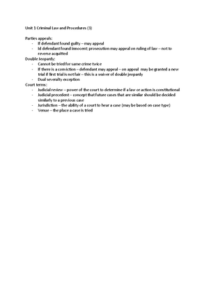 Unit 1 Criminal Law and Procedures - Studocu