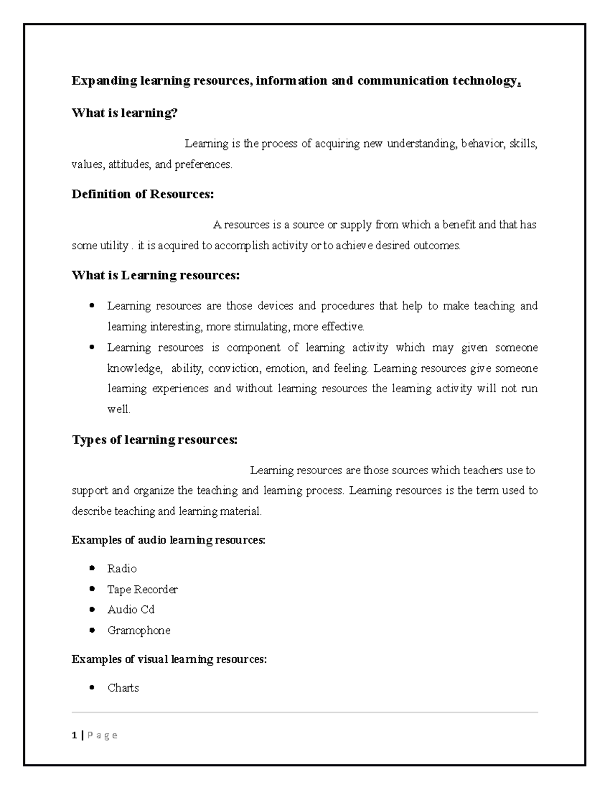 Expanding Learning Resources And Information Technology Expanding