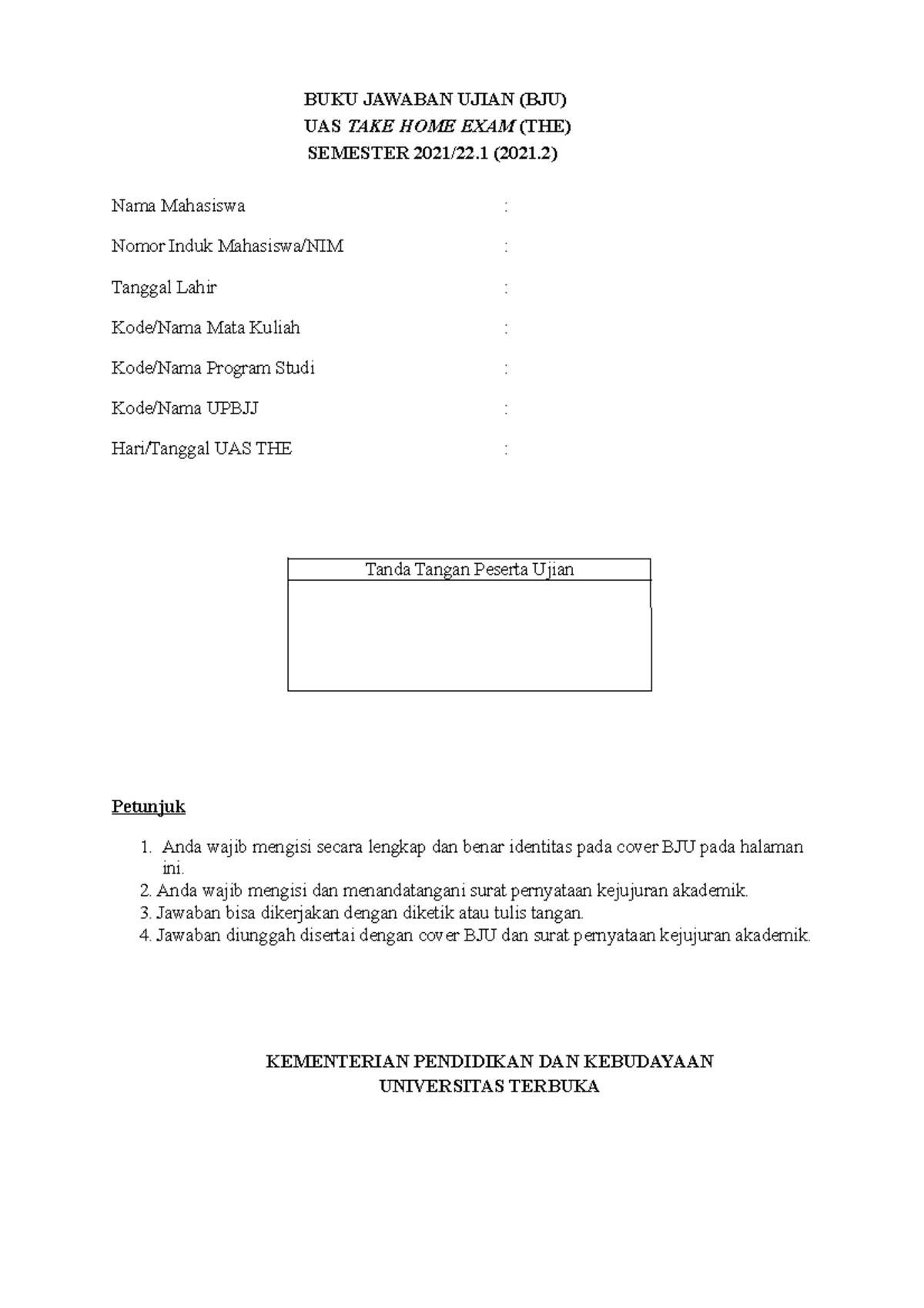 MKDU4111 Pendidikan Kewarganegaraan - BUKU JAWABAN UJIAN (BJU) UAS TAKE ...