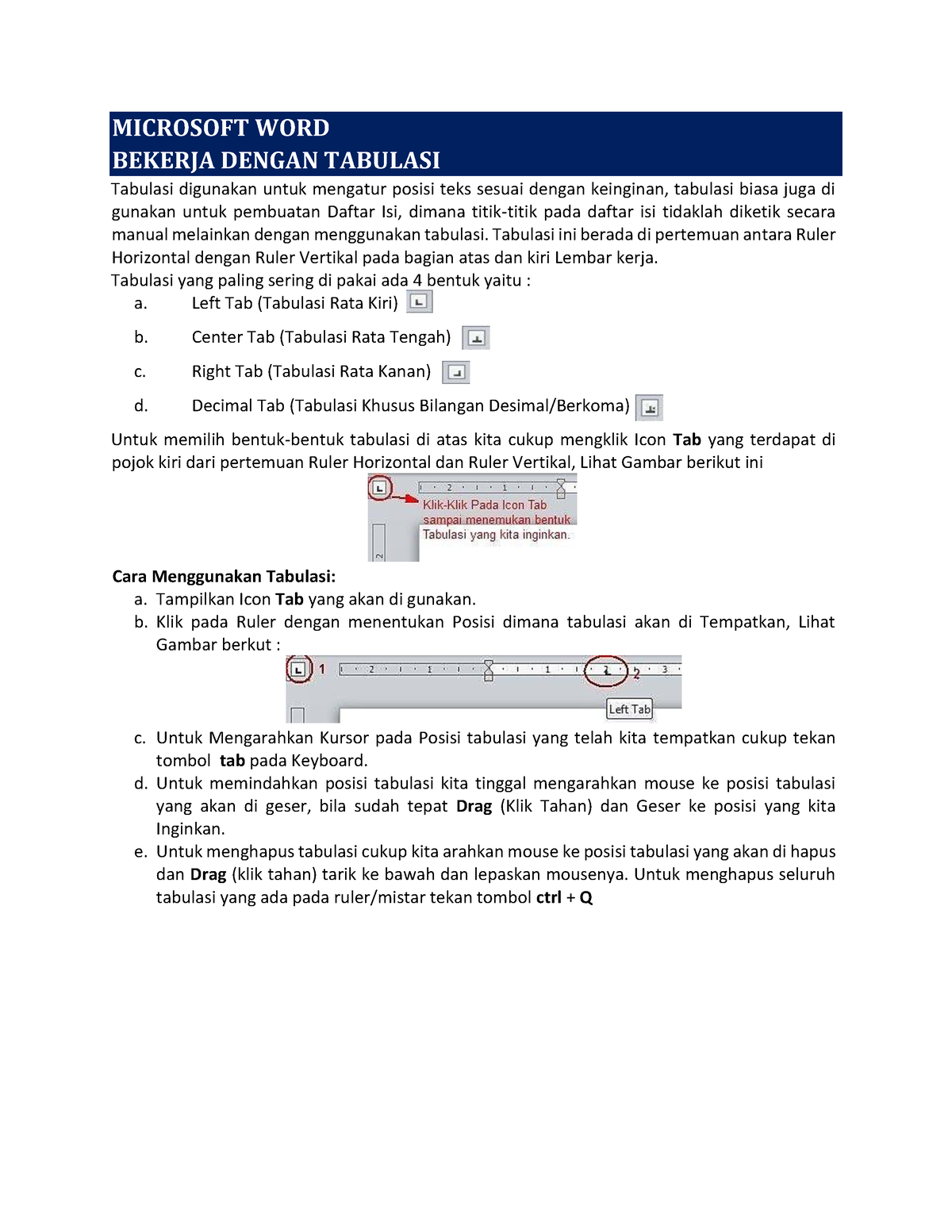 Fungsi Dan Jenis Tabulasi Pada Microsoft Word 2 T 2776
