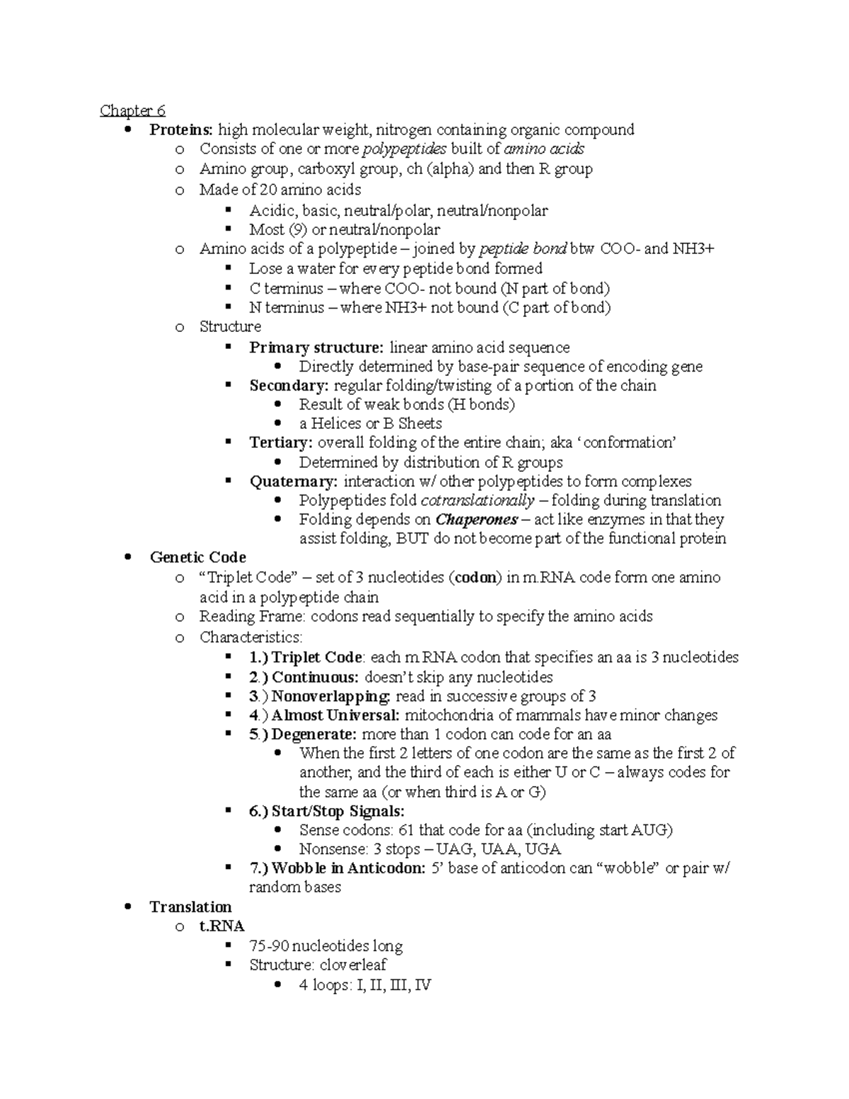 Exam 2 Reading Notes - chapters 6, 7, 10 - Igenetics - Chapter 6 ...