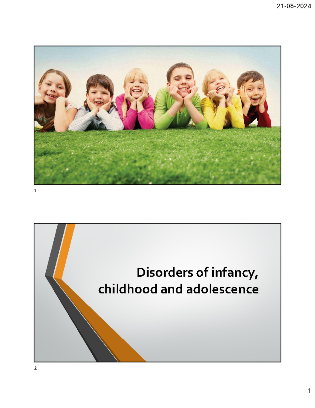 Disorders of Infancy and childhood - Disorders of infancy, childhood ...