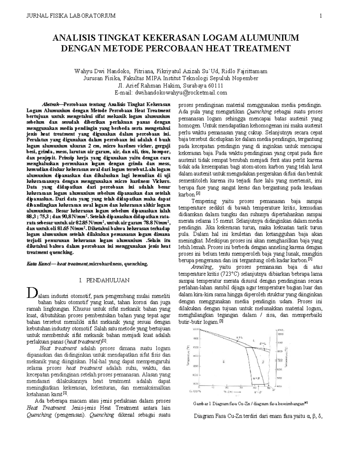 Heat Treatmen Logam - Lapres Fisika Laboratorium - Abstrak—Percobaan ...