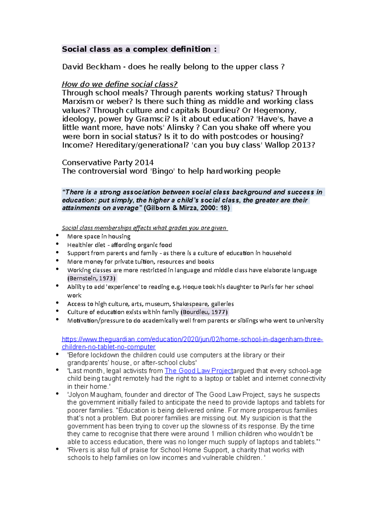 Inequalities in education - Social class as a complex definition ...
