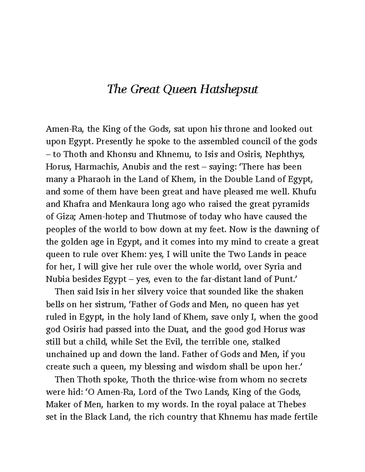 The Great Queen Hatshepsut (5056) The Great Queen Hatshepsut AmenRa