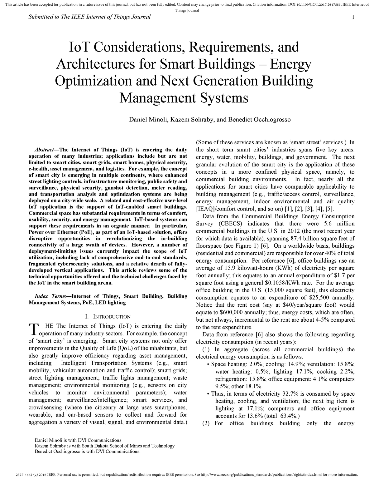 Sample Paper - Lecture Notes - Things Journal Submitted To The IEEE ...