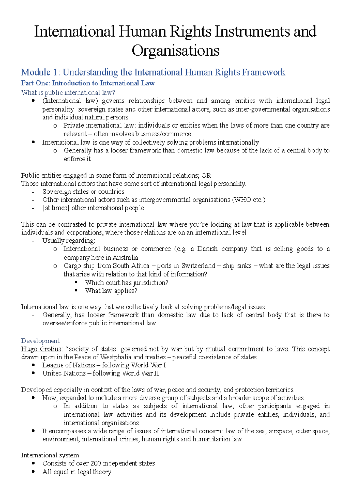 International Human Rights Instruments and Organisations - Sovereign ...