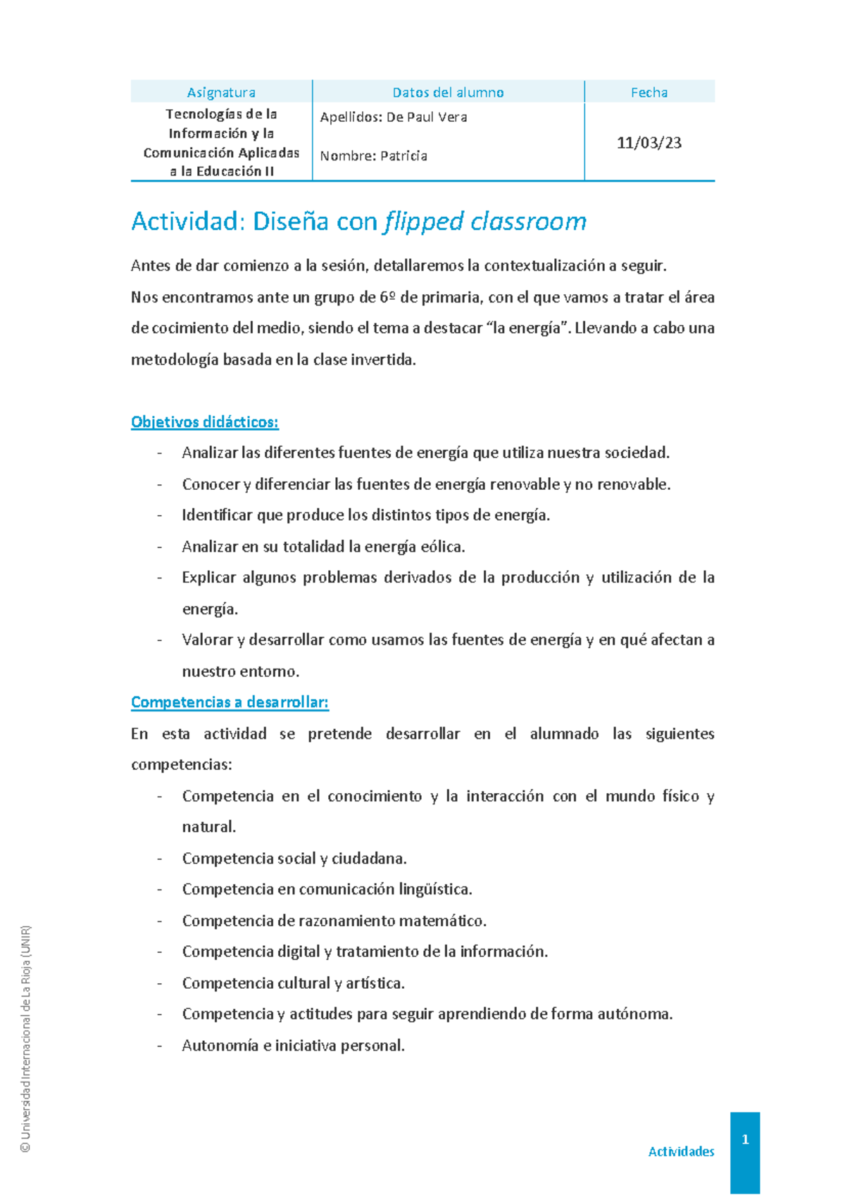 Actividad- Diseña con flipped classroom - Tecnologías de la Información ...