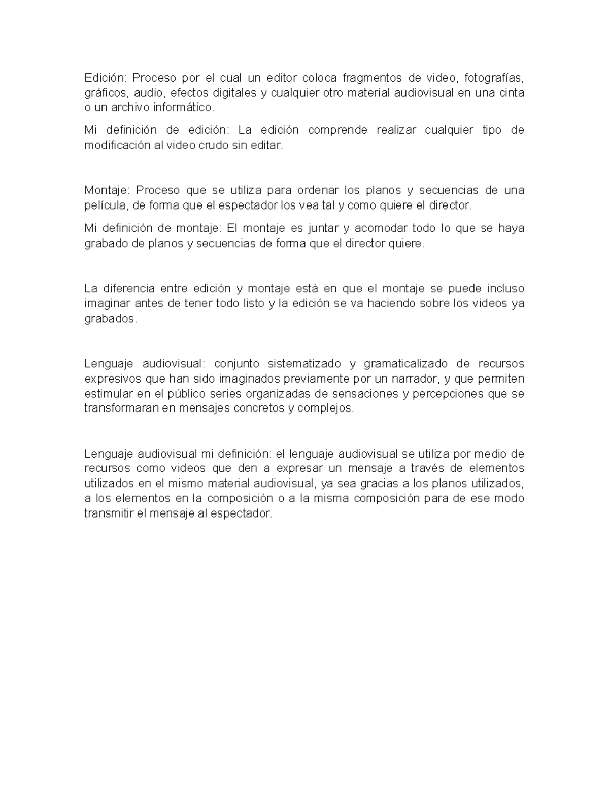 Definición de montaje - Edición: Proceso por el cual un editor coloca ...