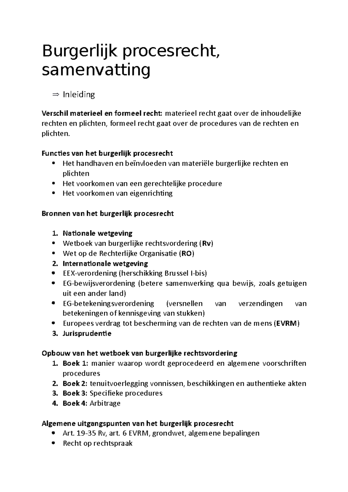 Burgerlijk Procesrecht - Burgerlijk Procesrecht, Samenvatting Inleiding ...