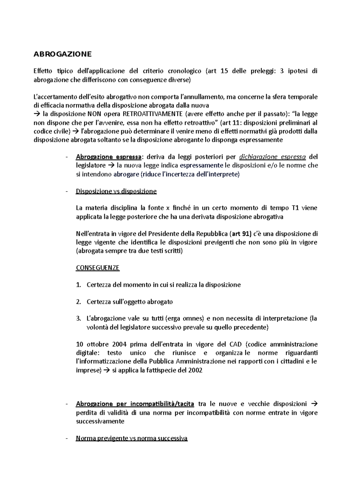 Tipi Di Abrogazione - ABROGAZIONE Effetto Tipico Dell’applicazione Del ...