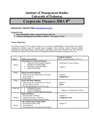 Outline Updated - Solution - (COURSE OUTLINE) : Program MBA Semester ...