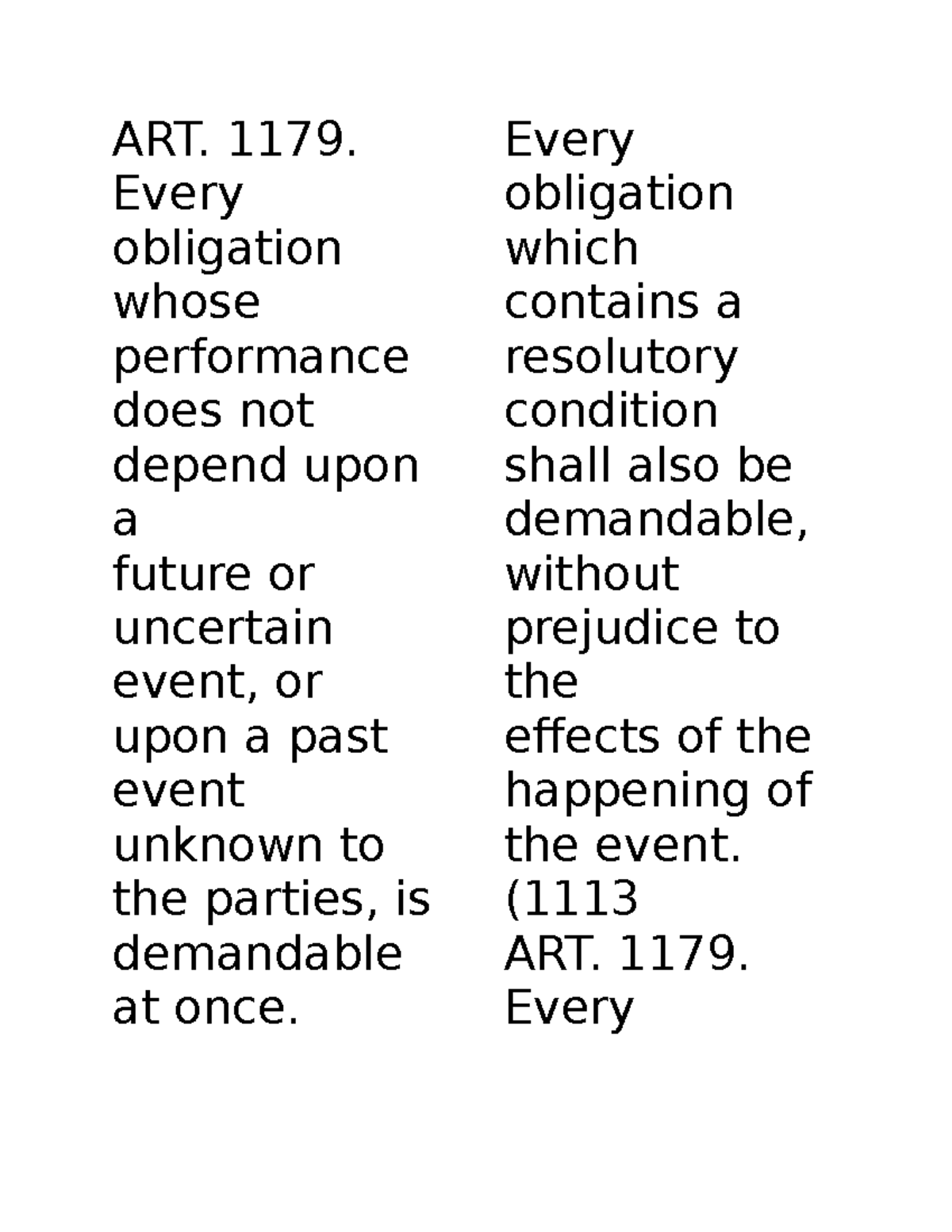ACC1895 - Biblical Encyclopaedia - ART. 1179. Every obligation whose ...