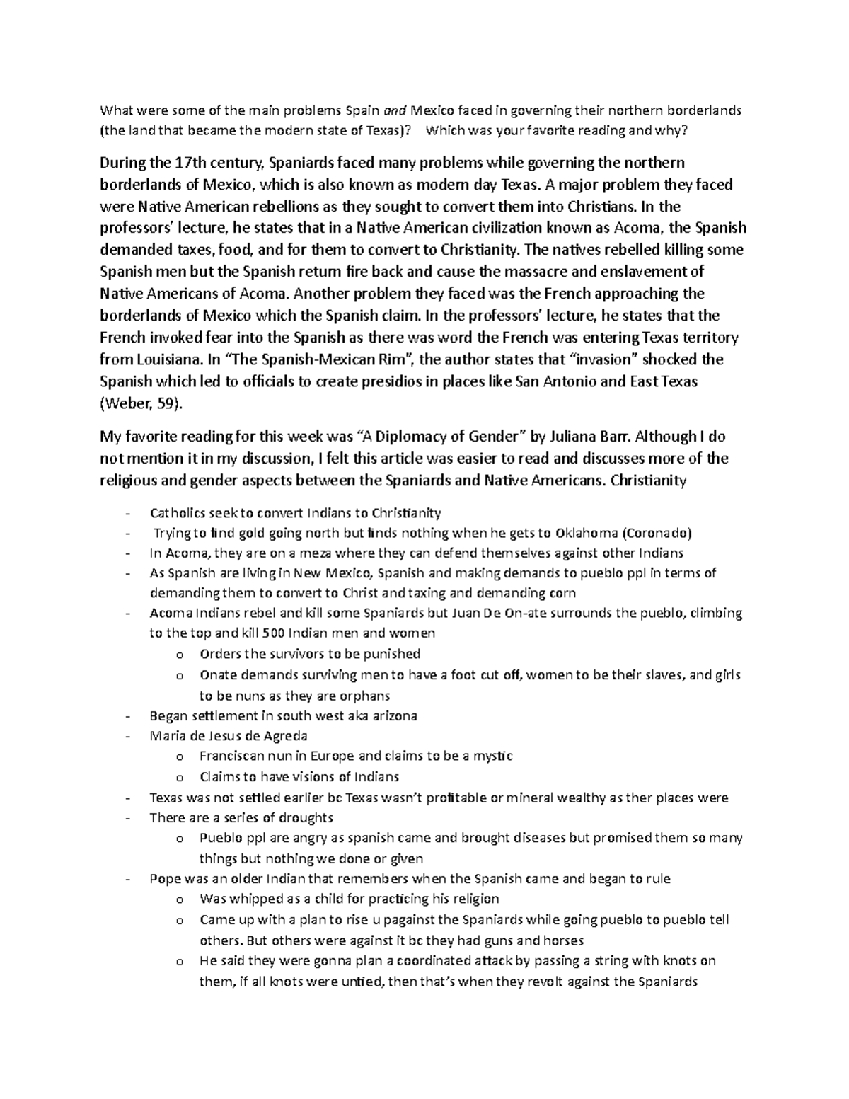 HIST 3333 discussion 2 - This disussion was part of course work we did ...