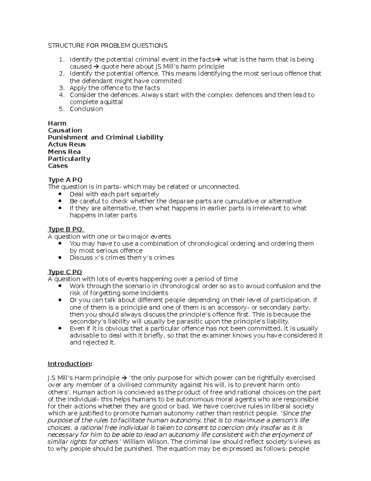 Structure FOR Problem Questions - STRUCTURE FOR PROBLEM QUESTIONS 1 ...