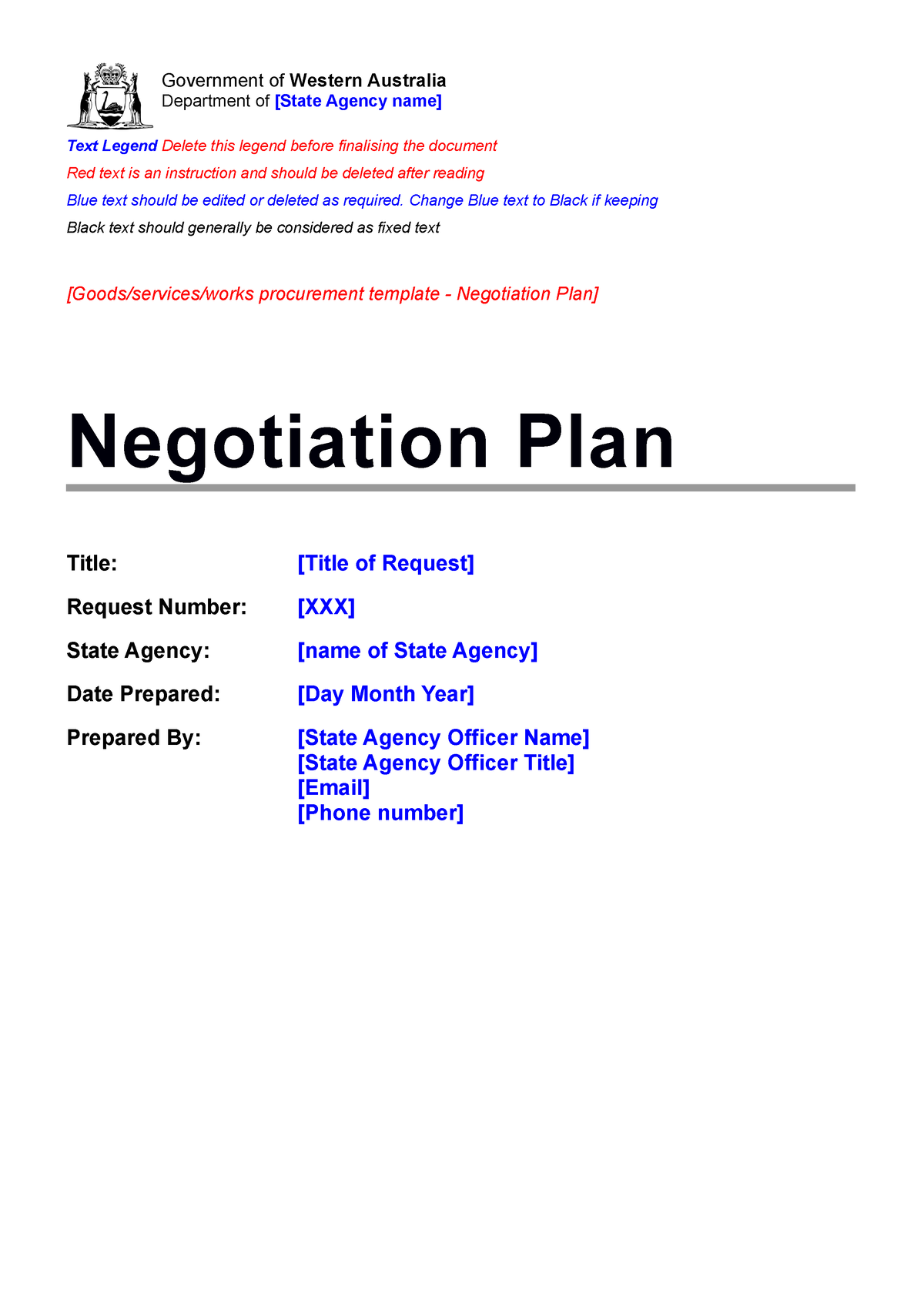 Template Negotiation Plan 13072021 VVVAnswersAnswersAnswersAnswers