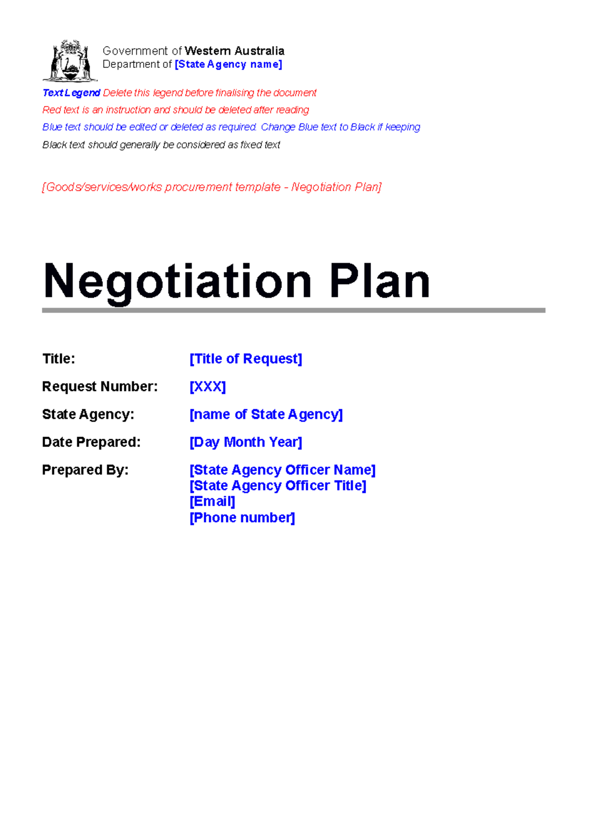 Template Negotiation Plan 13072021 VVVAnswersAnswersAnswersAnswers