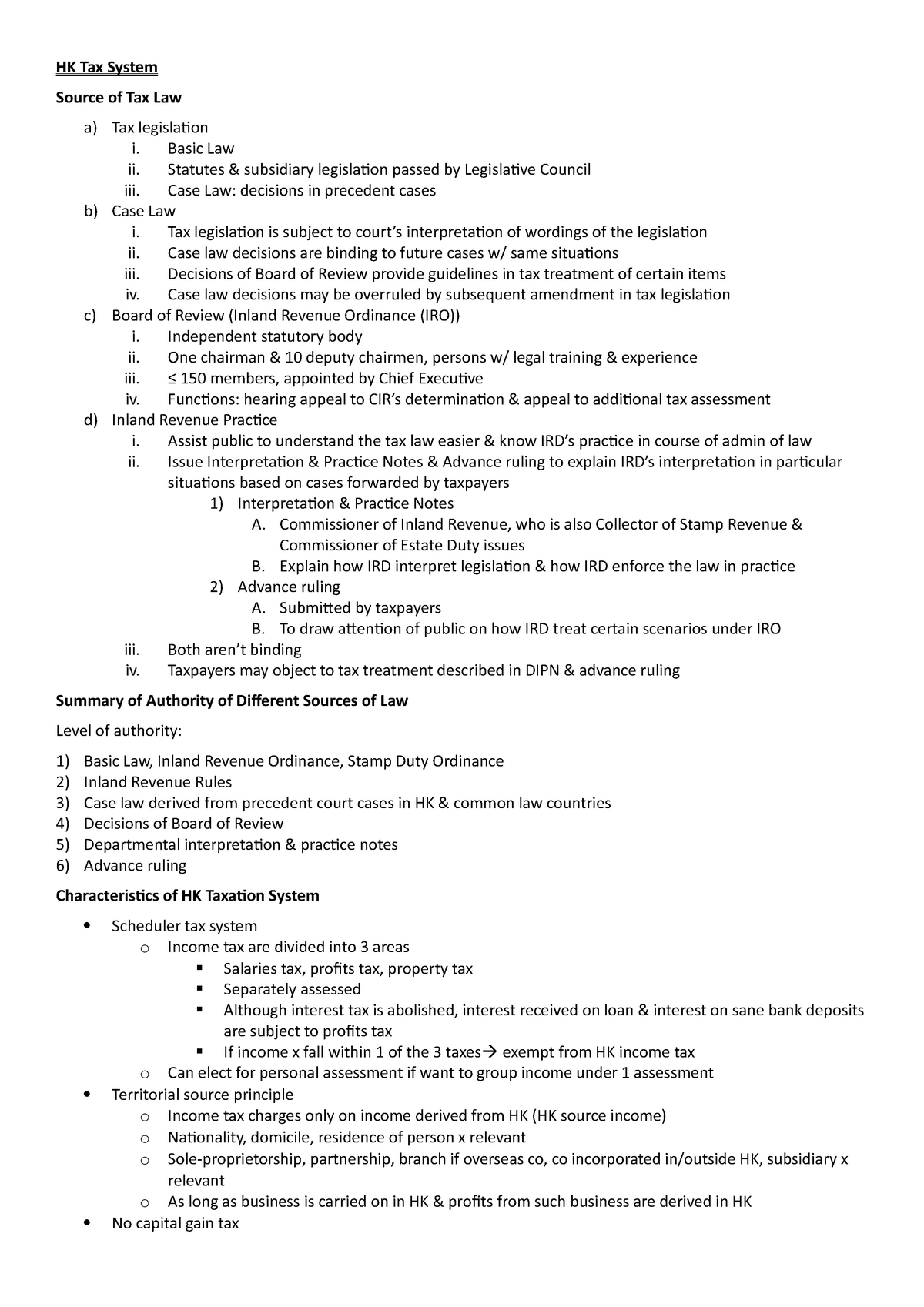 midterm-summary-taxation-hk-tax-system-source-of-tax-law-a-tax