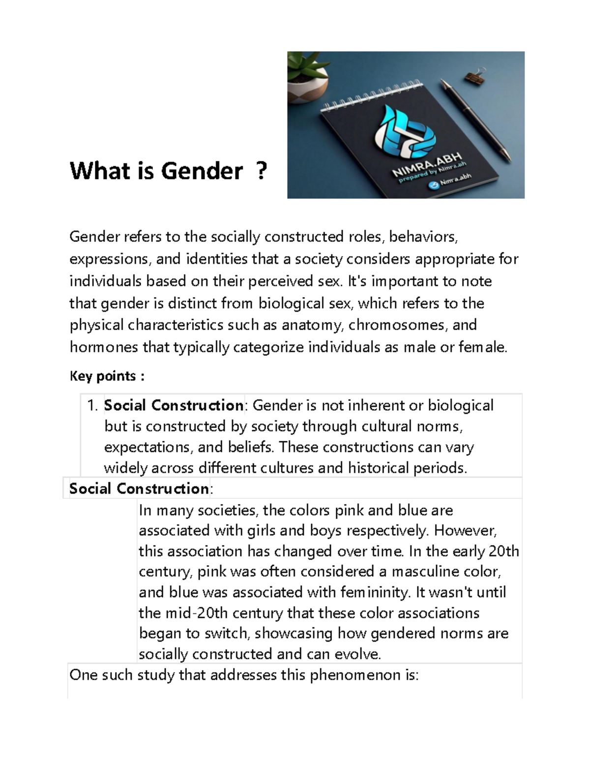 DOC-20240509-WA0001 - Gender studies lecture notes css ,pms - What is ...