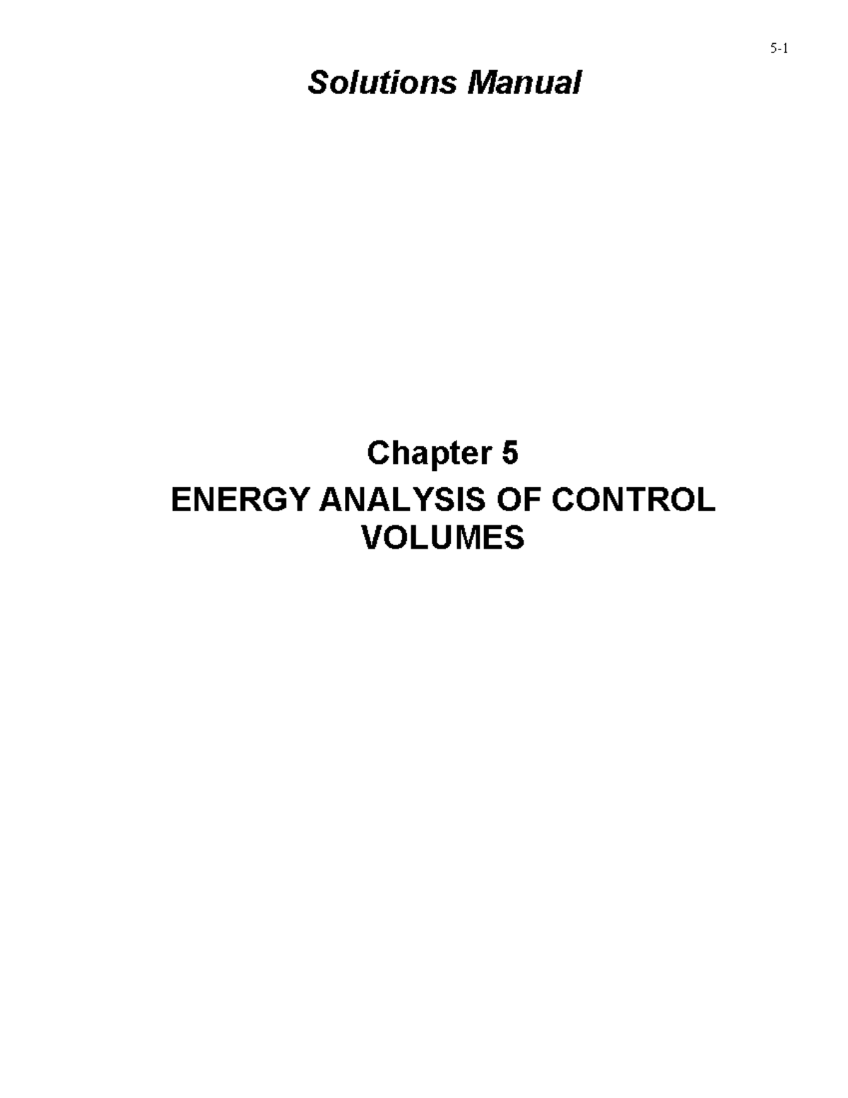 Chapter 05 Energy Analysis Of Control Volumes Solutions Manual