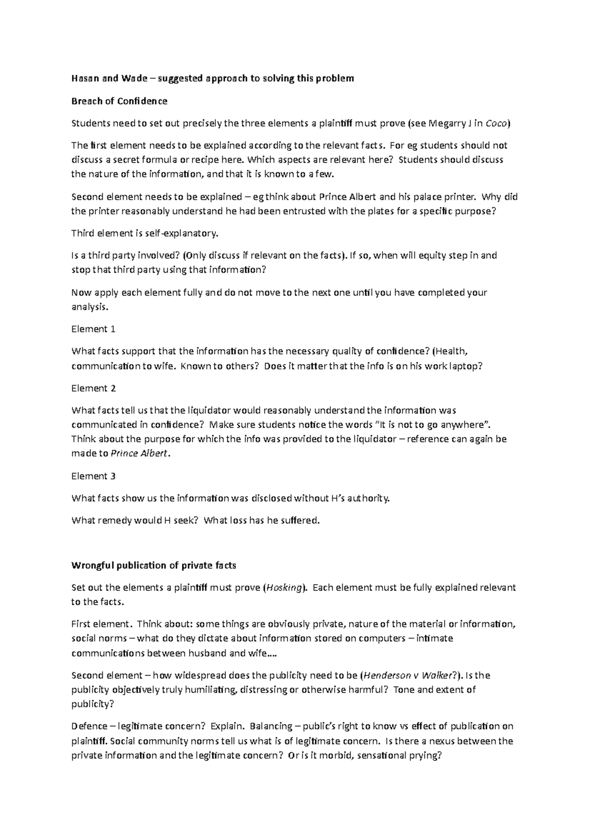 Hasan and Wade suggested approach to answer - Hasan and Wade ...