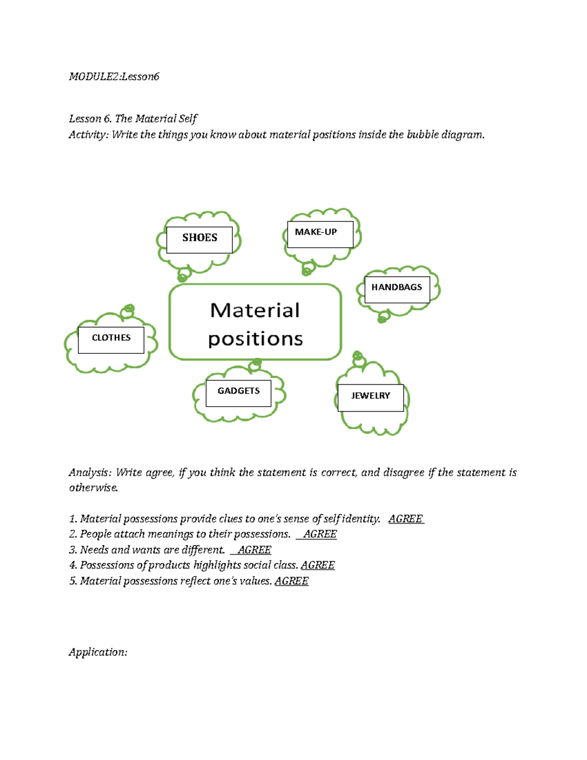 my material self essay brainly