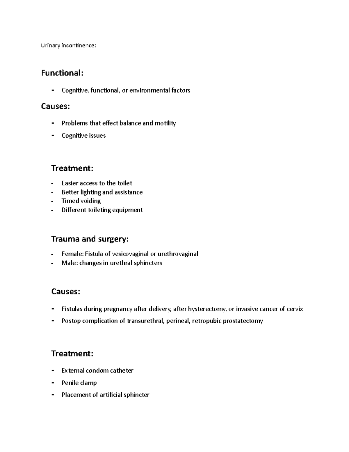 Urinary incontinence types - Urinary incontinence: Functional ...