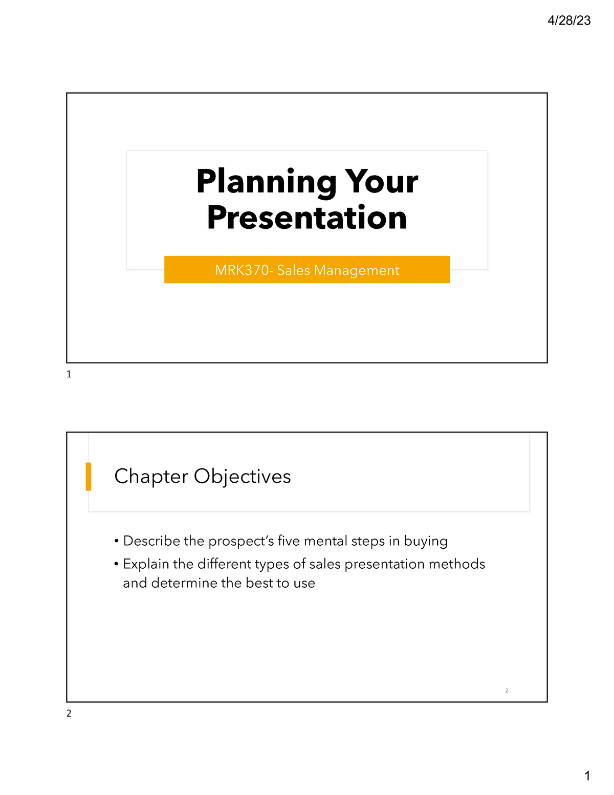 what is a canned presentation in business